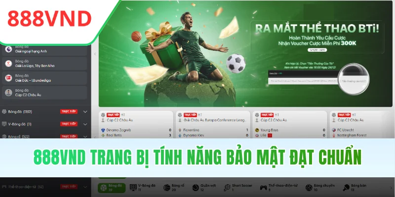 888VND trang bị tính năng bảo mật đạt chuẩn
